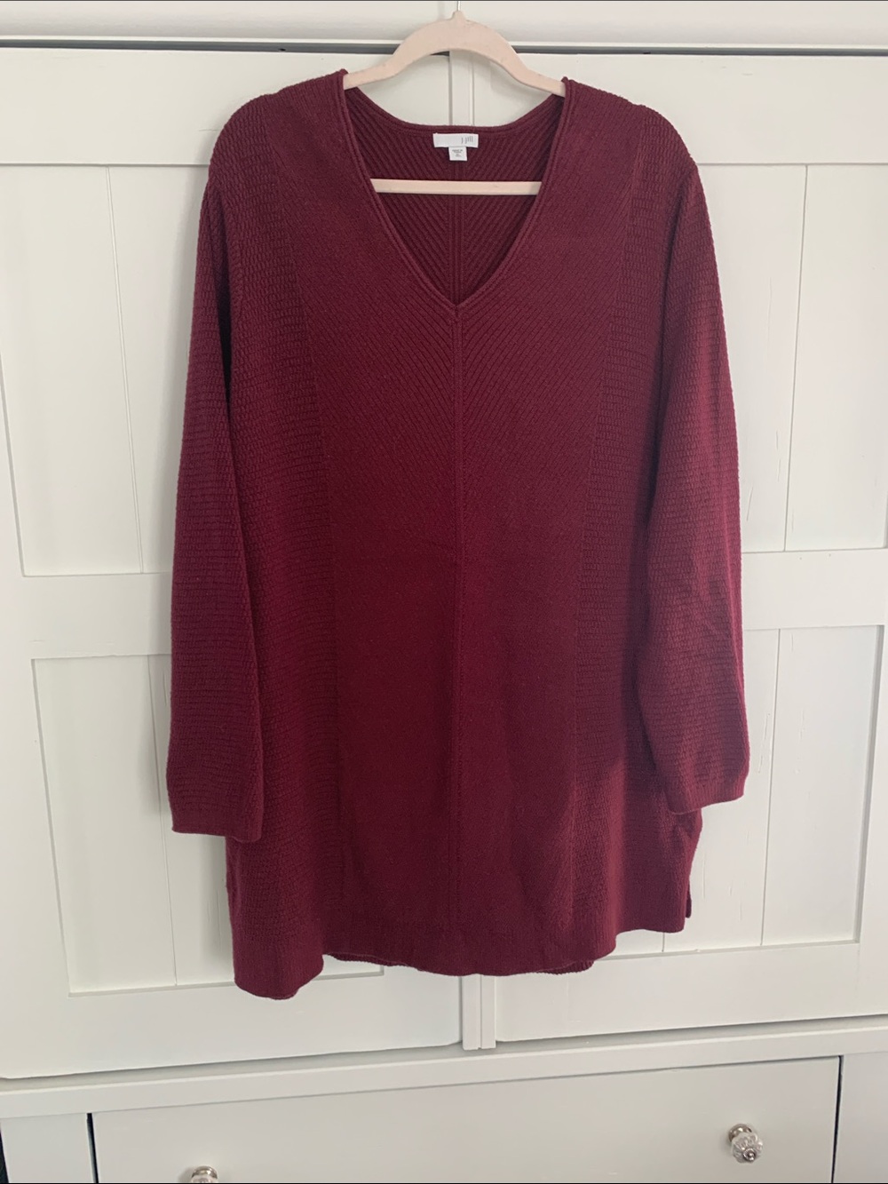 J Jill Cozy Maroon Tunic Sweater - Size XL Tall